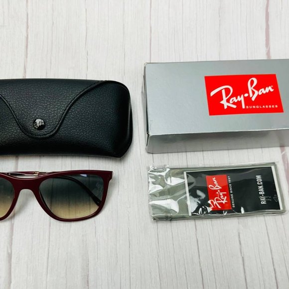 RAY-BAN RB 4344 6534/32 RED GRAY GRADIENT AUTHENTIC FRAME SUNGLASSES 56-19 main image 9